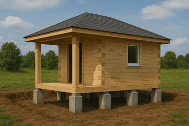 Бетонные столбы для бани 4×4 м