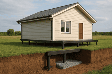 Свайный для каркасного дома 8×10 м